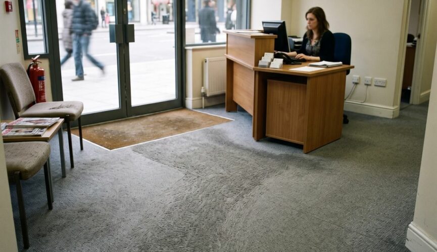 he reception area in a small London commercial building